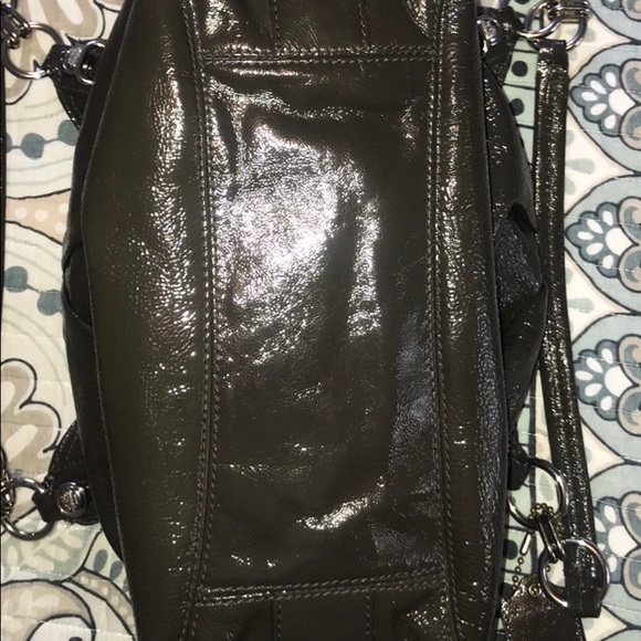 Coach Mia Maggie Graphite Patent Leather Hobo Bag - Picture 7 of 16